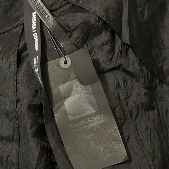 BARBARA I GONGINI NWT Black Silk Avant Garde High-Lo Skirt 40 (10) - Picture 12 of 16